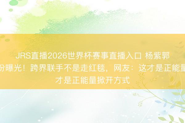 JRS直播2026世界杯赛事直播入口 杨紫郭晶晶新身份曝光!跨界联手不是走红毯,网友:这才是正能量掀开方式